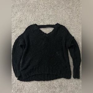Hollister, navy blue, XS oversized sweater with open back